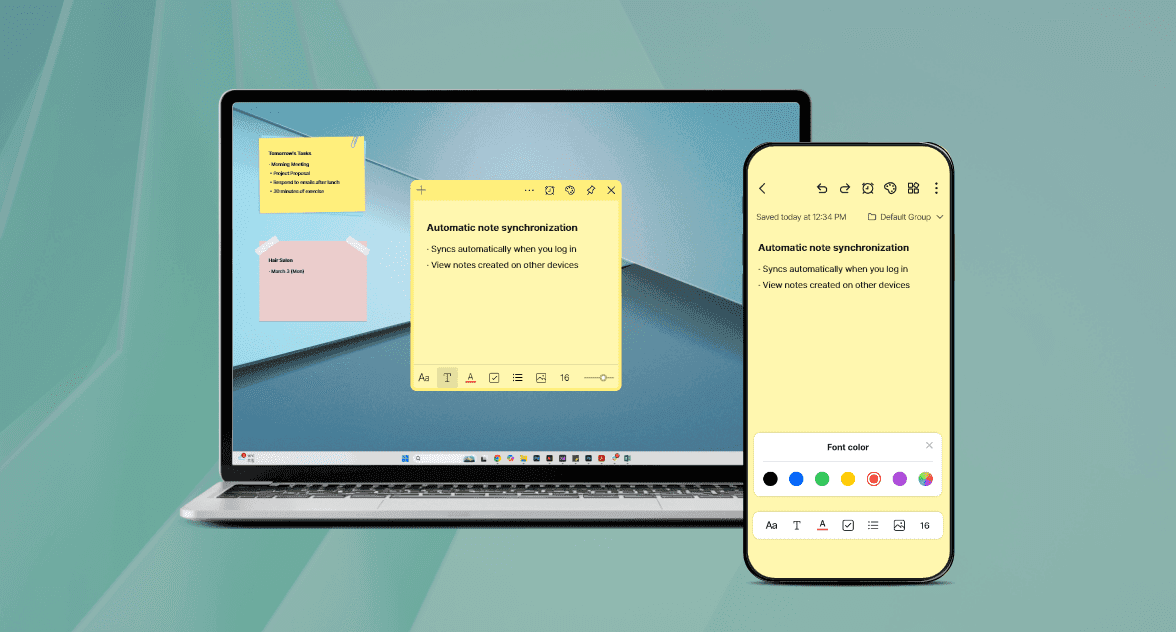 Create notes anytime, anywhere